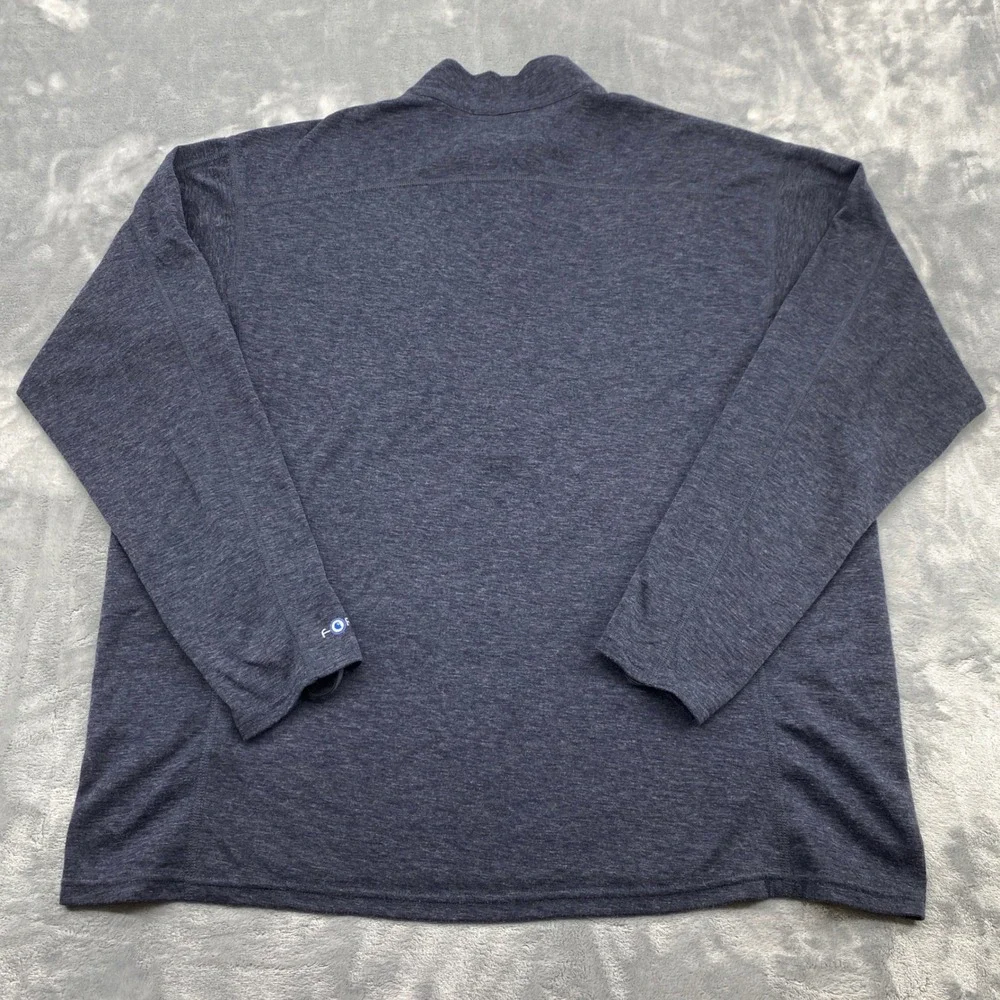 Carhartt Base Force Mens 3XL Blue Heathered Poly-Wool Blend 1/4 Zip Thermal
